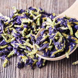 Organic Dried Butterfly Pea, Clitoria ternatea Whole Flower, Dried Butterfly Pea Flower - Culinary Herbs, Spices and Seasonings