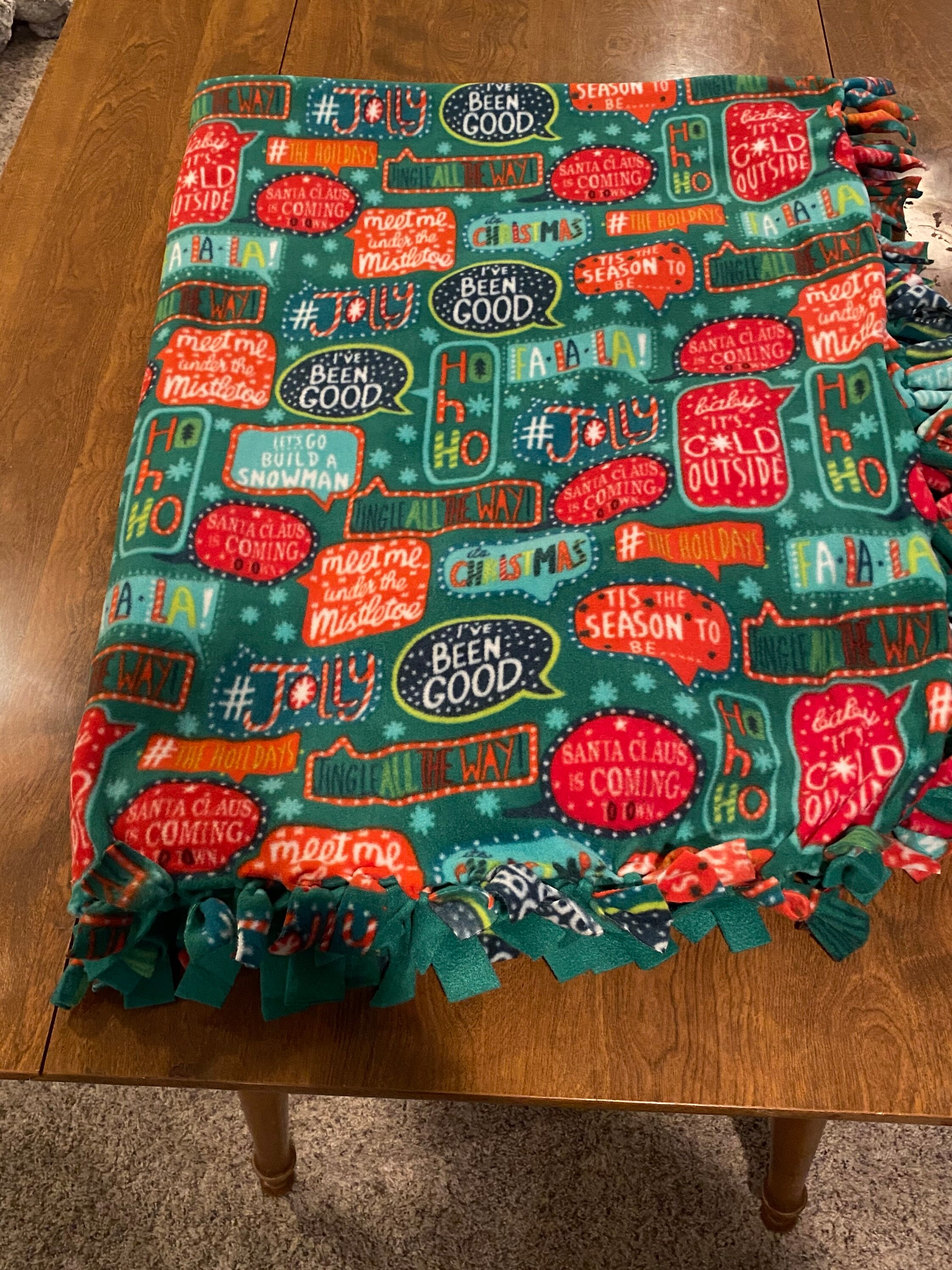 Handmade Christmas sayings blanket Etsy