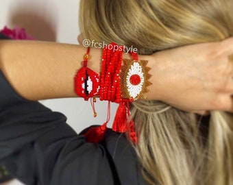 Miyuki Evil Eye Bracelet Set, Lucky Charm Boho Jewelry