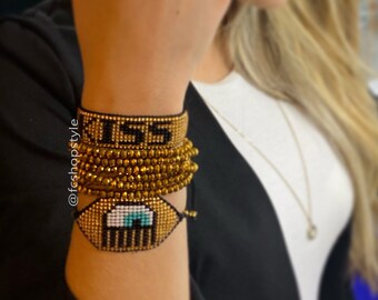 Miyuki Evil Eye Bracelet Set, Adjustable Friendship Jewelry