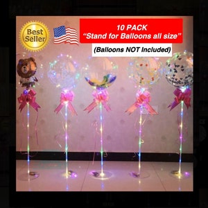 10 Pcs stand for Balloons All size, stand column Bobo Balloons “OR” 10 Pcs White OR Color Led Bobo Balloon with led Lights Bobo Balloons 20