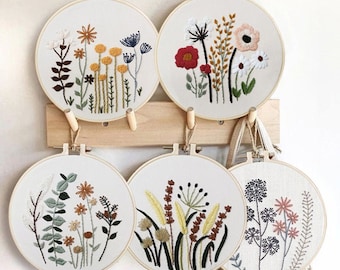 Beginner Flower Embroidery Kit | Modern DIY Craft with Hoop