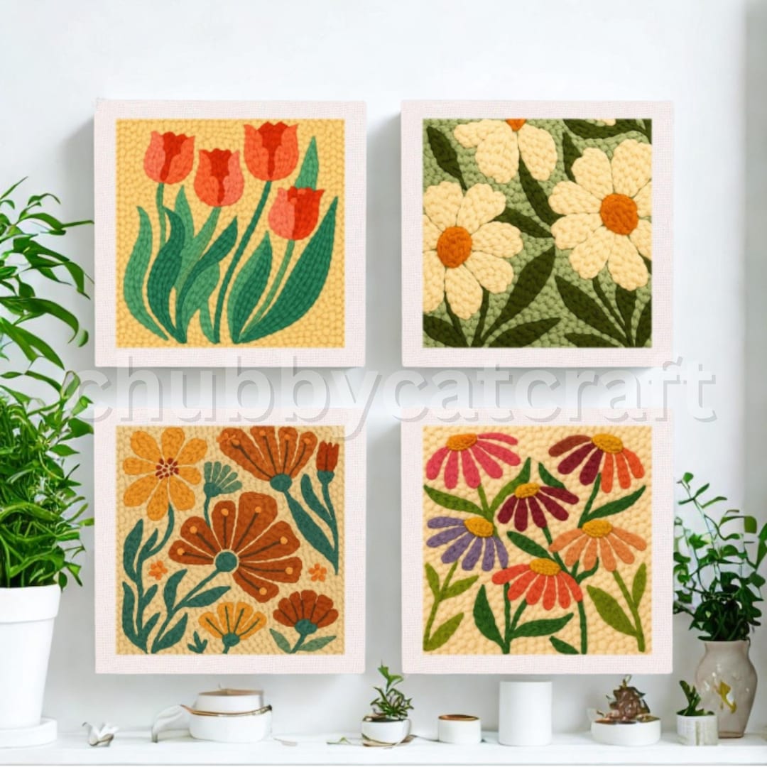 Beginner Punch Needle Kit | Flower Oxford Punch Needle Starter Kit ...
