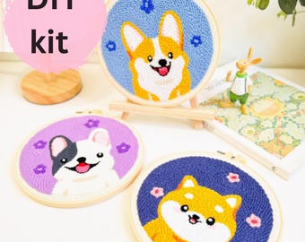 Animal Punch Needle Kit, Beginner DIY Craft Starter Pack