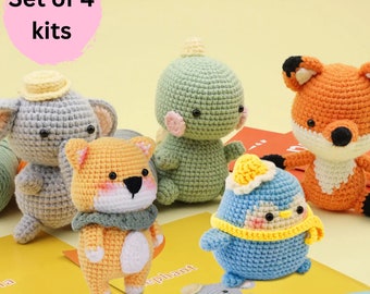 UzecPk Beginners Crochet Kit, Cute Penguin Crochet Kit for