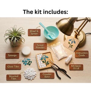 DIY Mosaic Kit for Beginners, craft set for kids and adults, Fun Date Night Activity, Vincent van Gogh, Claude Monet, Picasso DIY home decor image 5