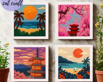 Beginner Punch Needle kit | Oxford Punch Needle Starter Kit | Rug hooking DIY Kit | scenery Punch Needle Kit | Tufting Kit| gift for her