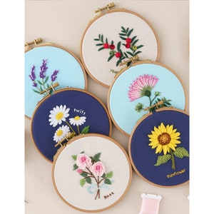 4 Set Embroidery Stitches Practice Kit, Embroidery Kit for