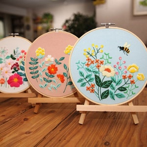 Embroidery Kit For Beginner|Modern Embroidery Kit with Pattern|Embroidery Full Kit Needlepoint Hoop|DIY Craft Kit All Materials Included