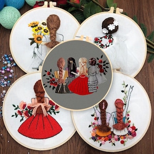 Feminist Embroidery Kit For Beginner | Friend Embroidery Kit with Pattern | Girl Embroidery Full Kit with Needlepoint Hoop| DIY Craft Kit