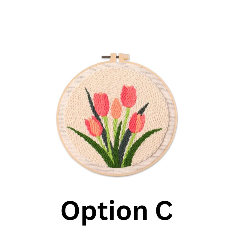 Beginner Punch Needle Kit, DIY Embroidery Craft, Floral Design - Etsy