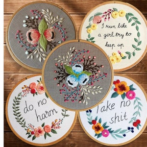 quote Embroidery Kit For Beginner Modern quote Embroidery Kit with Pattern Embroidery Full Kit Needlepoint Hoop DIY Craft Kit Girl Hoop Art