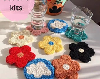 Punch Needle Coaster Kit, Beginner DIY Craft (6pcs)