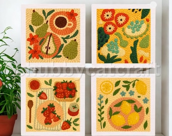 Abstract Flower Punch Needle Starter Kit, Rug Hooking DIY