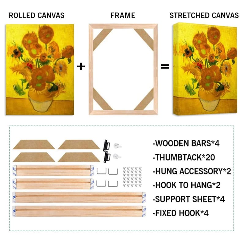 Large DIY Wooden Canvas Frame Kit, Stretcher Bars image 4
