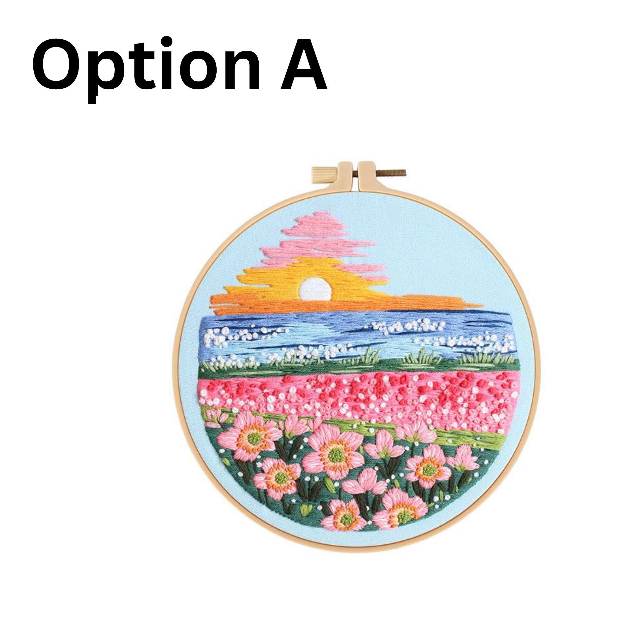 風景刺繍スターターキット、モダンな山岳風景、DIYクラフト - Etsy 日本