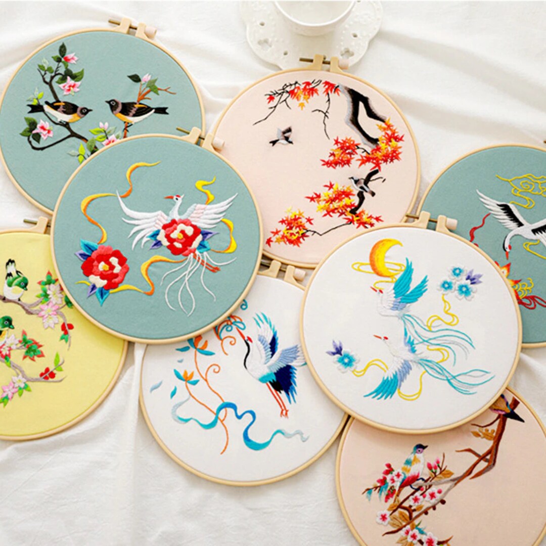 Embroidery Kit for Beginner Modern Embroidery Kit Phoenix Bird