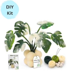 Plant Needle felting kit, scenery Wool Felting kit, needlepoint kit DIY craft kit beginner felting kit wool roving gift for her