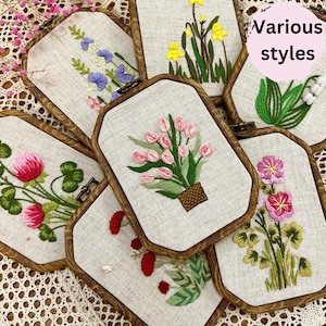 Embroidery Kit For Beginner, Modern Embroidery Kit, floral embroidery, flower embroidery kit, DIY craft kit crewel embroidery, gift for her