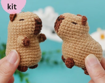 Capybara Crochet kit, Capybara Amigurumi crochet kit, dog cat crochet kit, crochet project, crochet pattern, DIY craft kit, gift for her