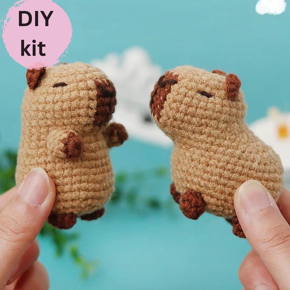 カピバラかぎ針編みキット、カピバラあみぐるみかぎ針編みキット、犬猫