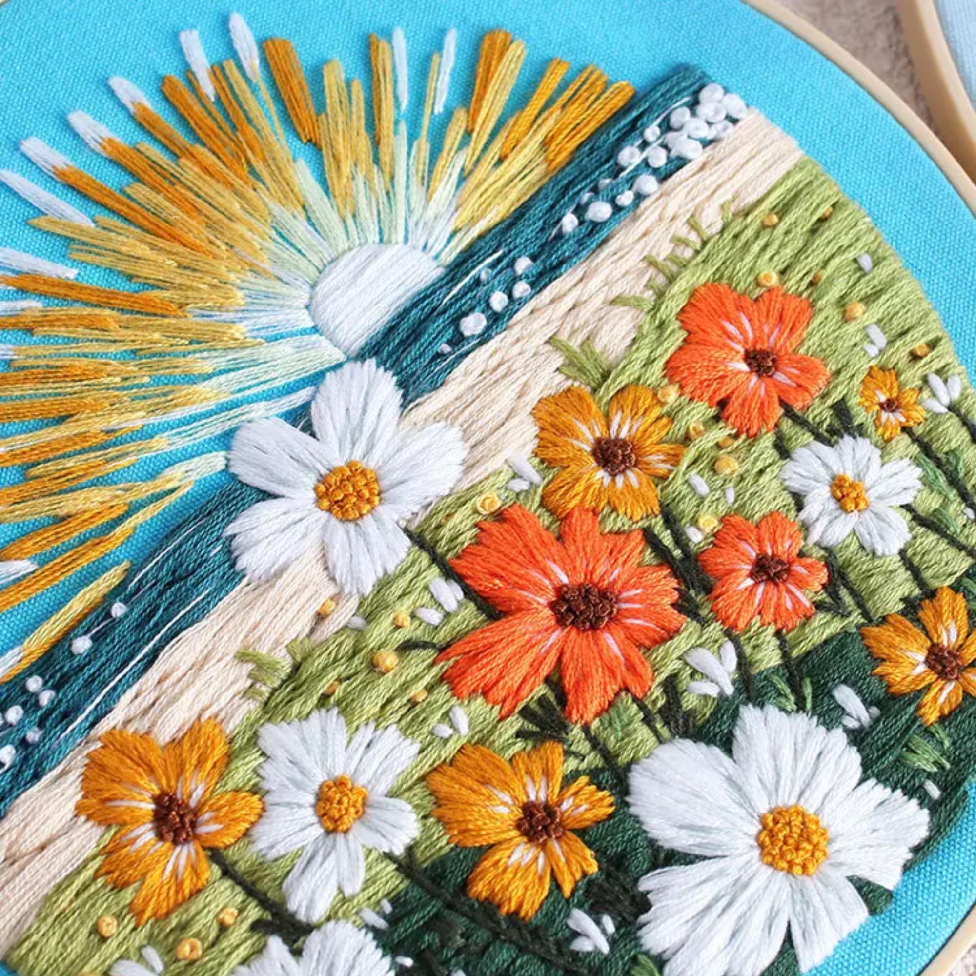 風景刺繍スターターキット、モダンな山岳風景、DIYクラフト - Etsy 日本