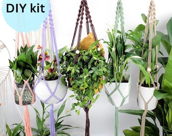 DIY macrame kit, Hanging Basket macrame kit, DIY plant hanger macrame kit, Scandinavian Decor, beginner macrame kit, DIY craft kit