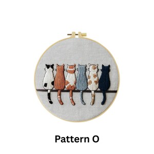 Kit de bordado de gato, kit de bordado moderno para principiantes, lindo kit de bordado de animales, bordado estético, kit de manualidades de bricolaje para principiantes, regalo para amantes de los gatos imagen 15