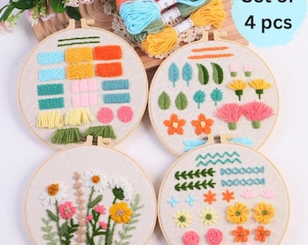 Beginner Punch Needle Kit | Floral Embroidery DIY Craft