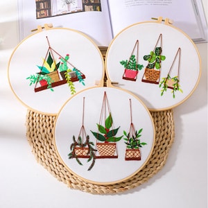 Plant Embroidery kit, Beginner Embroidery Kit, modern embroidery kkit, DIY craft kit, Gift for plant lover