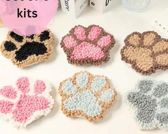 Punch Needle Coaster Kit (6pcs), DIY Craft, Beginner Embroidery