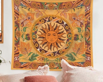 Brown horse & unicorn Mandala Tapestry Hippie Wall Hanging Bohemian Throw Dorm 