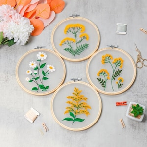 Transparent Plant Floral Embroidery Kit For Beginner Modern Embroidery Flower embroidery kit DIY Craft Kit All holiday gift for her