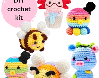 Amigurumi Crochet Kit, DIY Animal Crochet Project