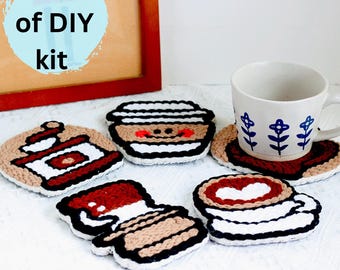 Punch Needle Coaster Kit, Beginner DIY Embroidery Craft, 6pcs