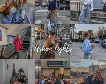 May include: A collage of nine images featuring people in urban settings. The images show people walking down city streets, riding the subway, and standing on rooftops. The images are all in a similar style, with a warm, vintage color palette.