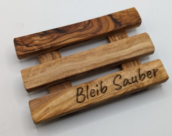 Soap dish - soap dish made of olive wood with individual engraving