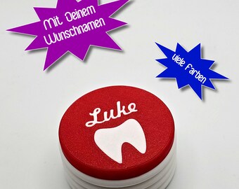 Tooth box for milk teeth with desired name and color