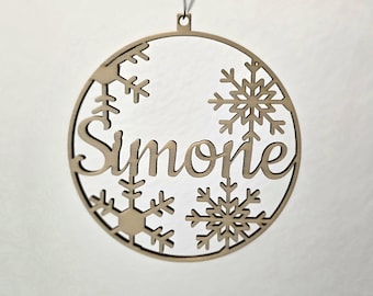 Wooden ornament "Ball" with individual name - perfect as a window decoration or for the Christmas tree