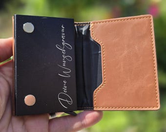 SnapIn 4.0 - Smart Mini Money & Card Wallet - with individual engraving