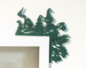 Christmas decoration for door frame "Elfenwald" different colors available door corner decoration door corners wall decoration