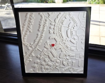 Housewarming gift Wedding gift - 3D city in the context of individual address
