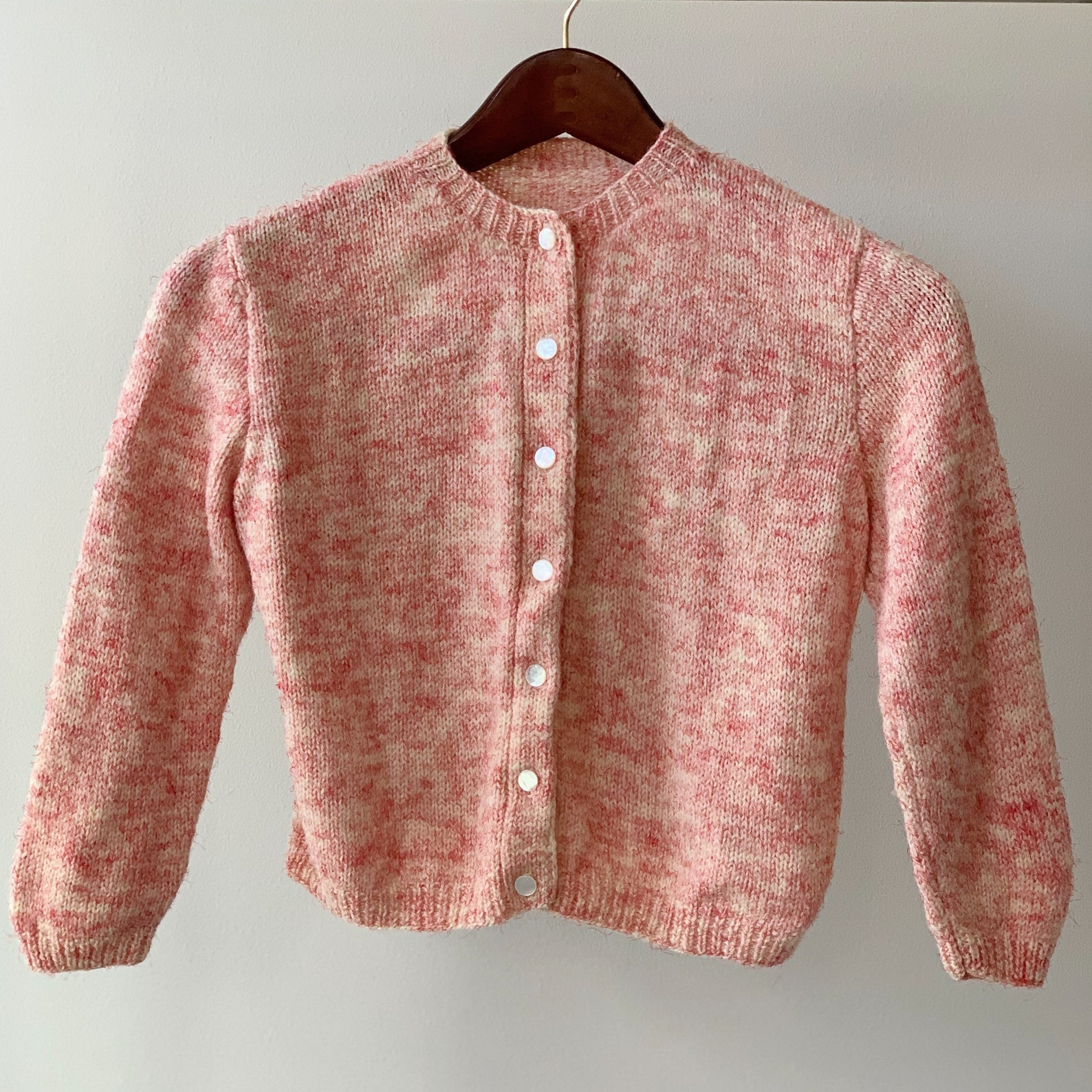 Vintage Hand Knit Sweater Cropped Red and White Knit Etsy