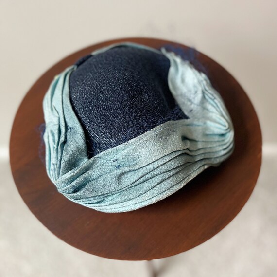 1950s Blue Fascinator Hat by CainSloan Co. Nashville… Gem