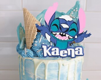 Inspired To LILO and Stitch Edible handmade Birthday Cake Topper