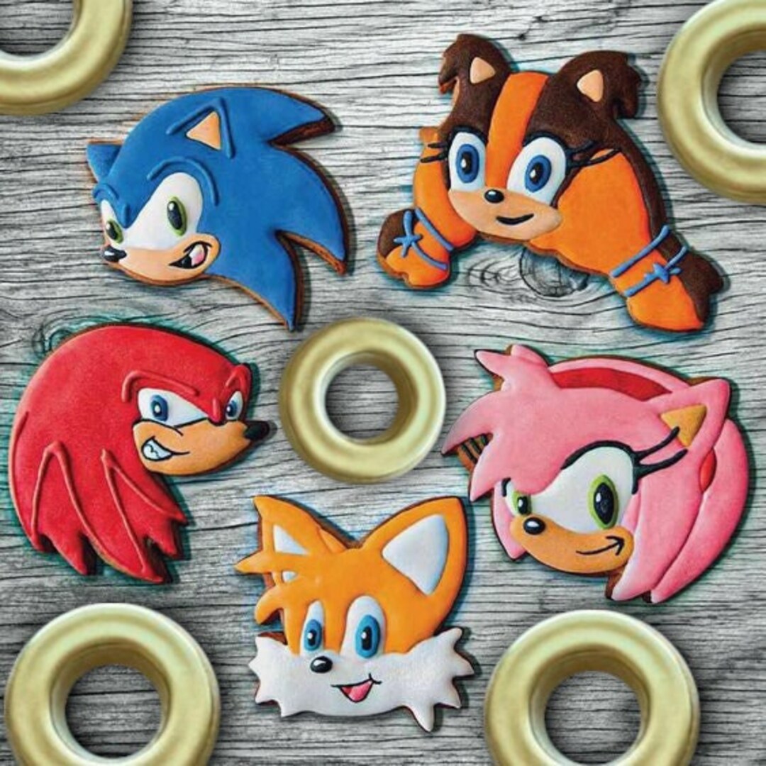 Sonic Cookie Cutter Set Miles Knuckles Amy Sticks Golden Etsy