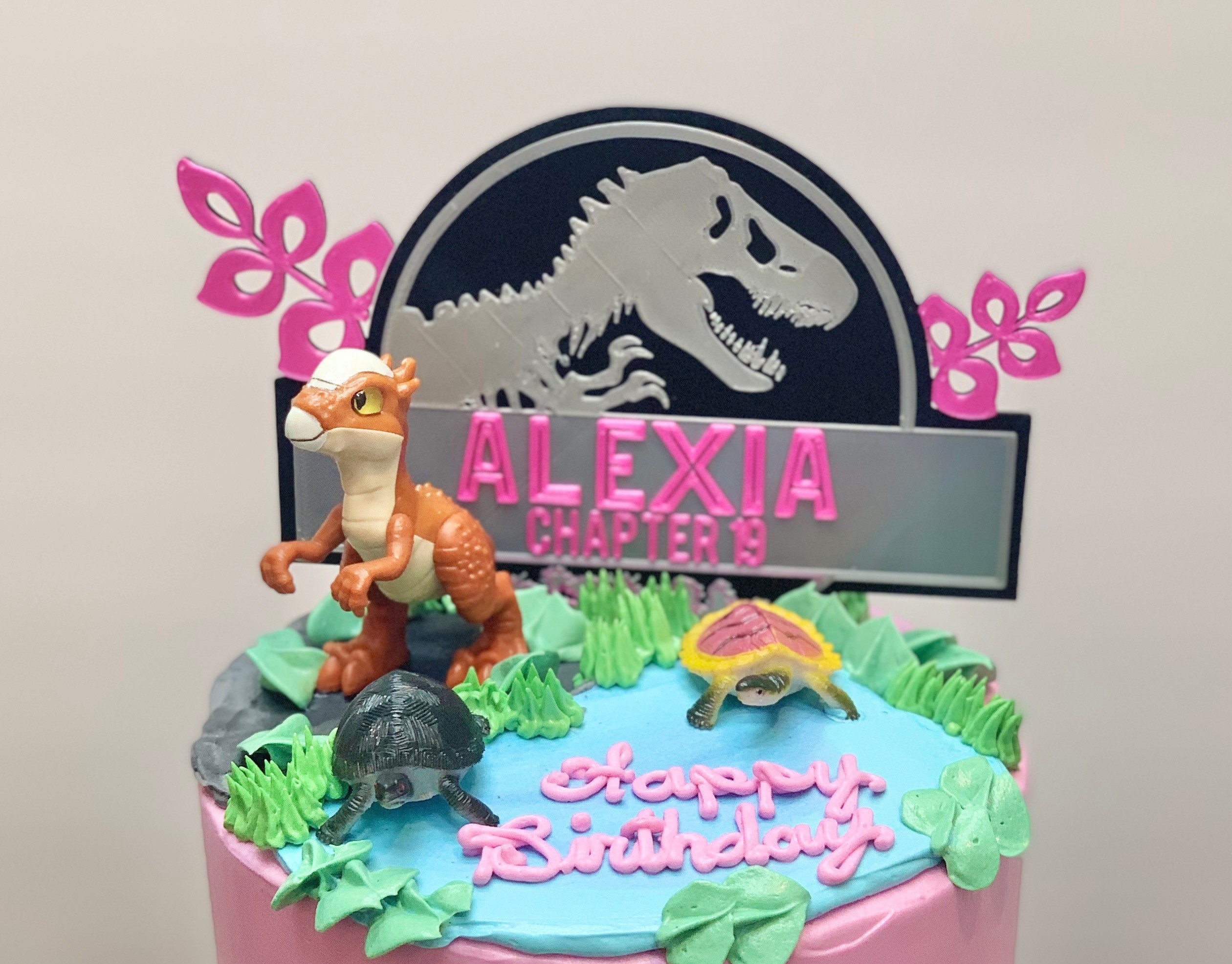 Dinosaur Cake Topper Jurassic Birthday Decoration Nombre y - Etsy España