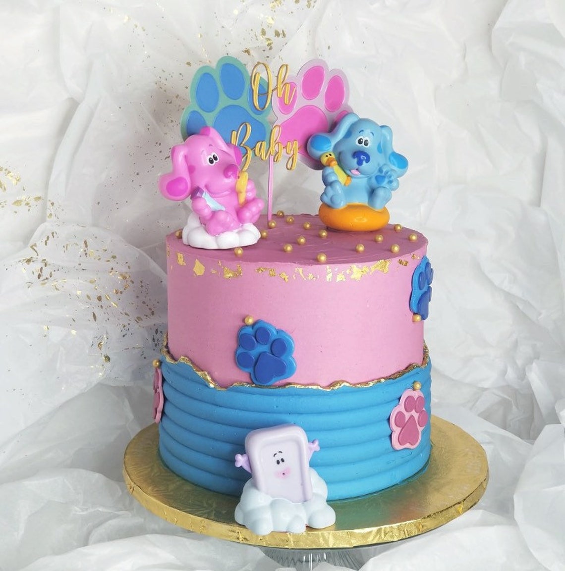 Custom Gender Reveal Paw Blues Clues Cake Topper Birthday | Etsy