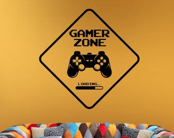 Video Game Wall Decal, Gamer Zone Decal, Gaming Room Decor, Gift for Gamers