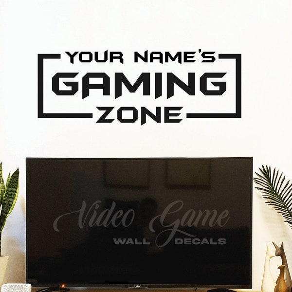 Personalized Gaming Zone Video Game Wall Decal, Gaming Room Decor, Vinyl Lettering, Gift for Gamers